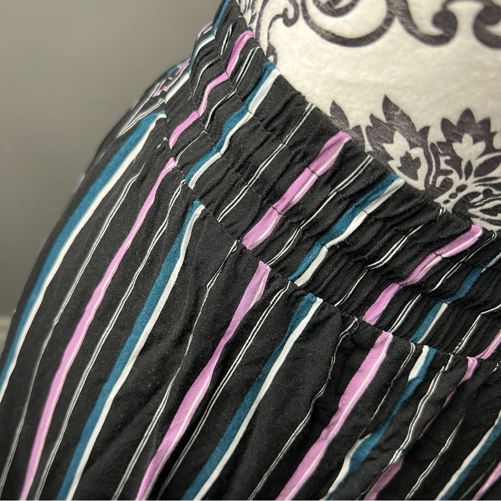 Torrid Striped Maxi Skirt Size 1 Pull On Black Purple - Picture 8 of 10